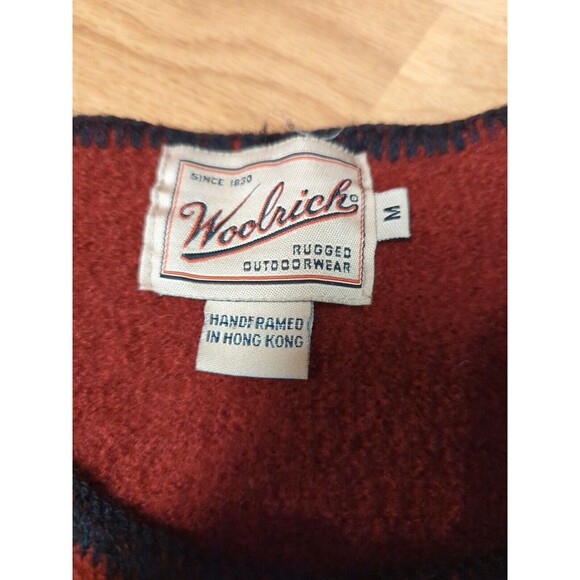 Woolrich Sweater Cardigan Womens Medium Red Button Up Embroidered Pockets - Picture 6 of 10